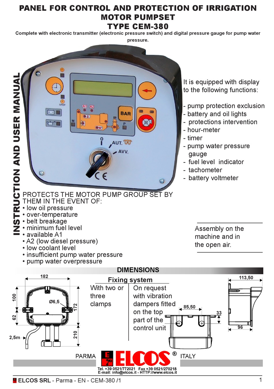 ELCOS CEM380 INSTRUCTION AND USER'S MANUAL Pdf Download ManualsLib