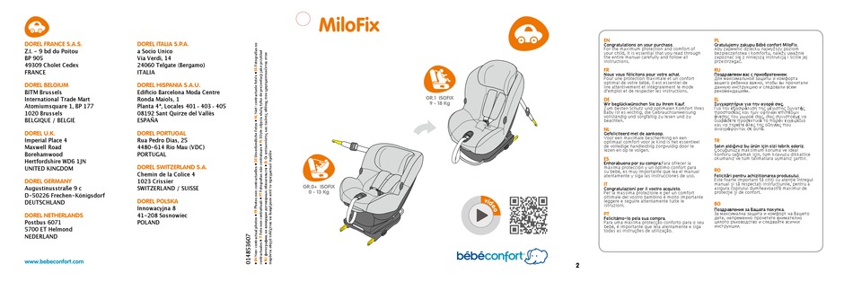 Bebe Confort Milofix Manual Pdf Download Manualslib