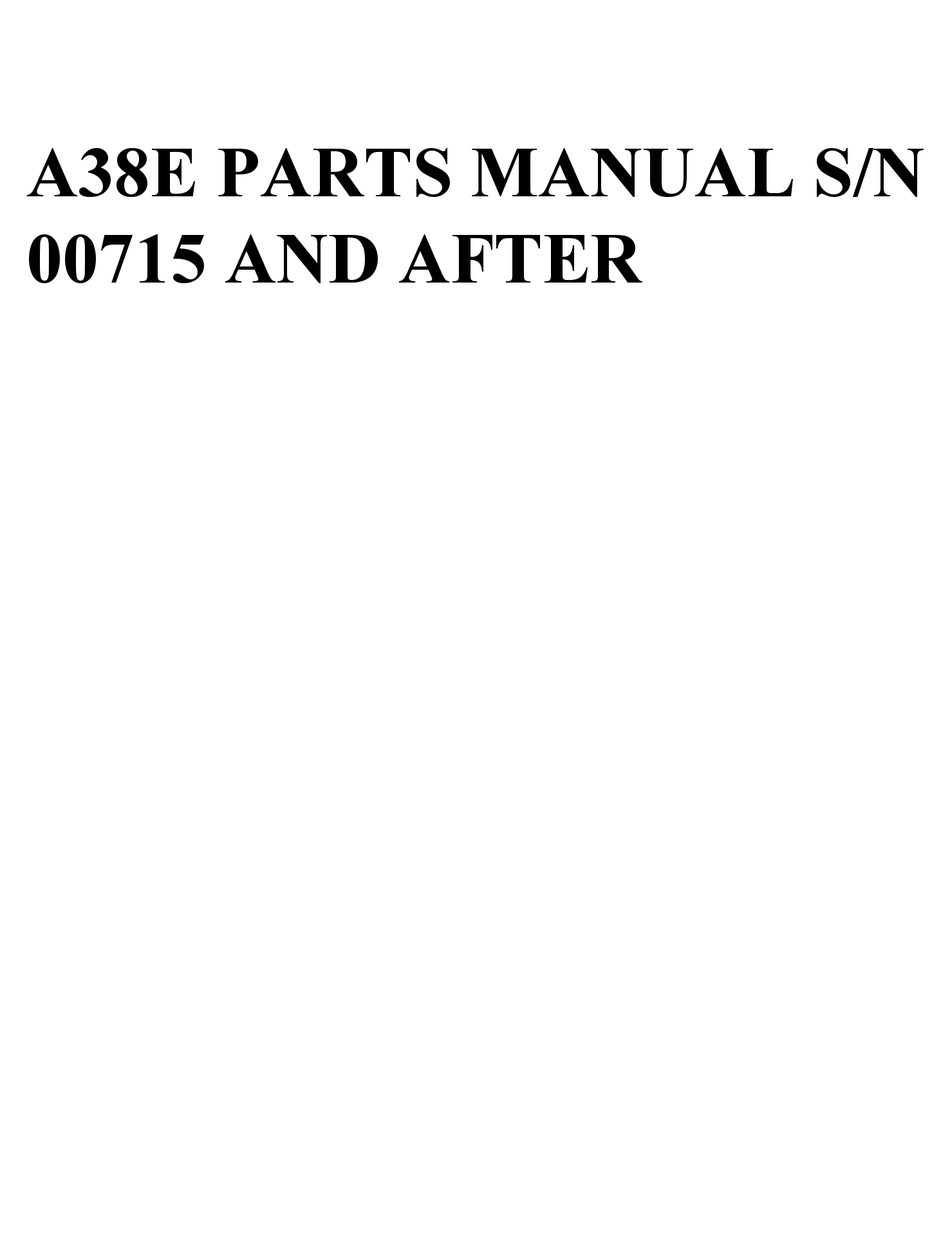 SNORKEL A38E PARTS AND SERVICE MANUAL Pdf Download ManualsLib