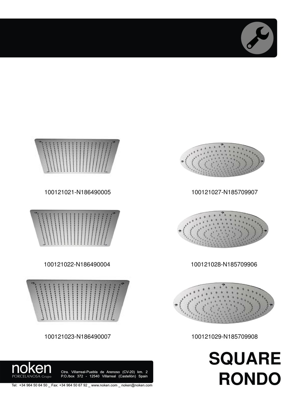 PORCELANOSA NOKEN SQUARE 100121021N186490005 MANUAL Pdf Download