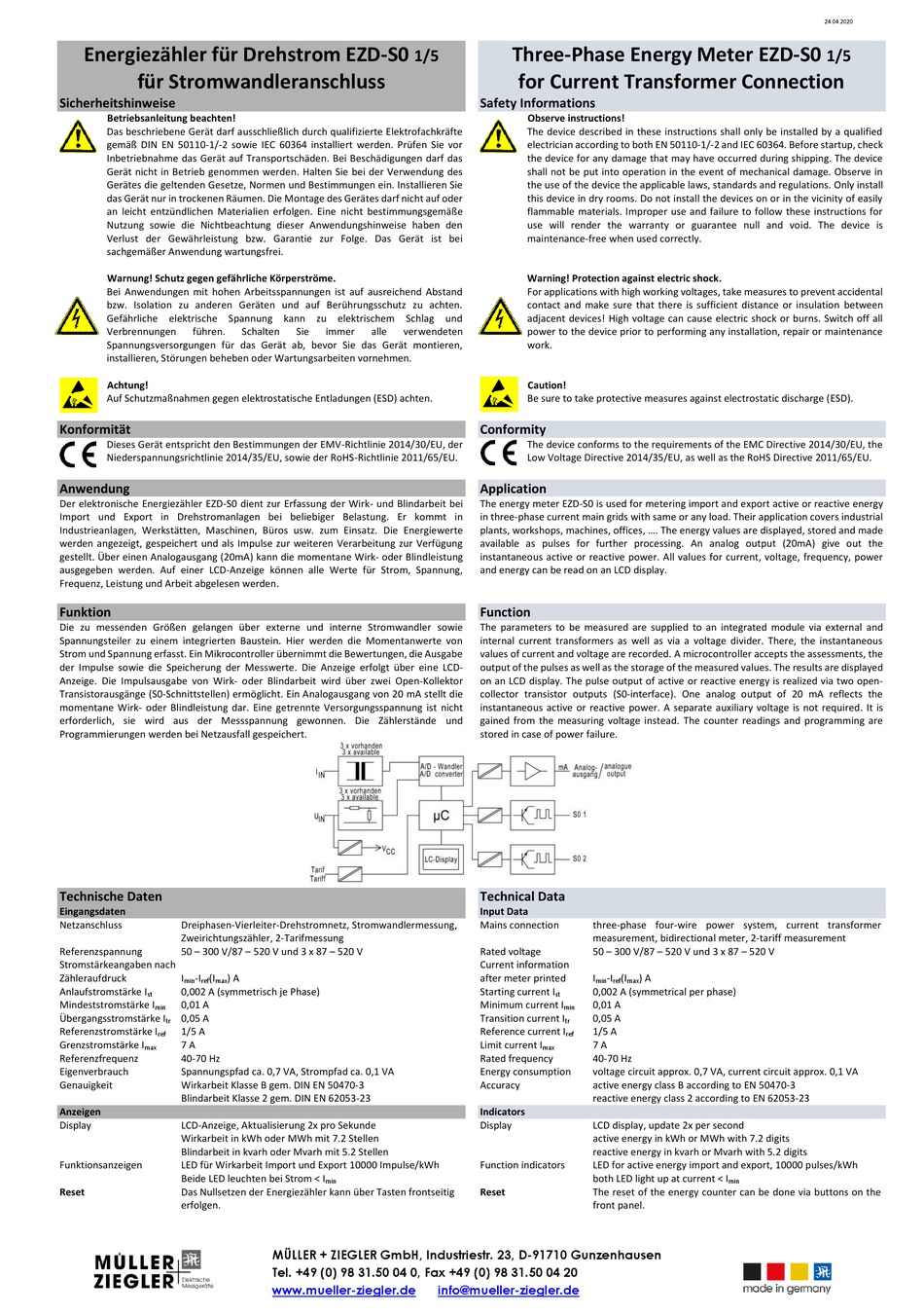 MÜLLER + ZIEGLER EZDS0 QUICK START MANUAL Pdf Download ManualsLib
