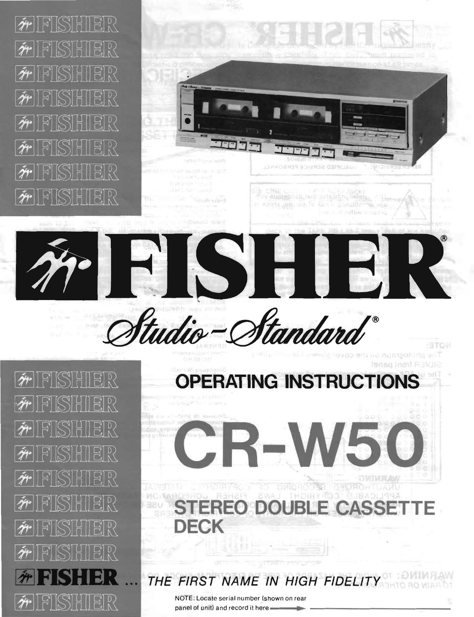 FISHER STUDIO-STANDARD CR-W50 OPERATING INSTRUCTIONS MANUAL Pdf Download |  ManualsLib