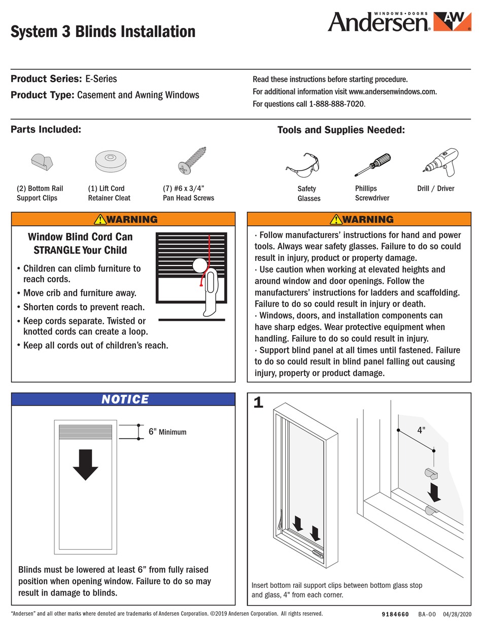 ANDERSEN SYSTEM 3 ESERIES INSTALLATION Pdf Download ManualsLib