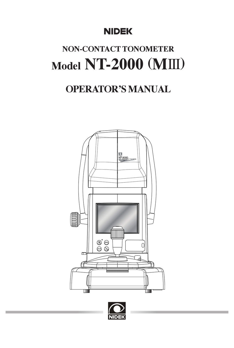 NIDEK MEDICAL NT2000 OPERATOR'S MANUAL Pdf Download ManualsLib