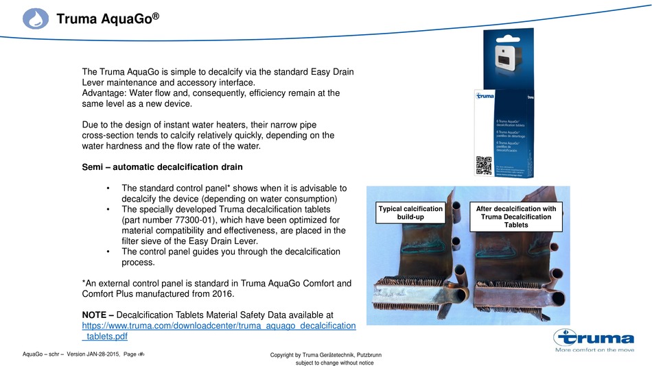 TRUMA AQUAGO COMFORT QUICK START MANUAL Pdf Download ManualsLib