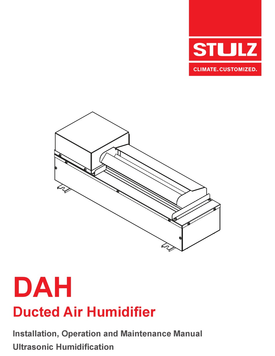 STULZ DAH INSTALLATION, OPERATION AND MAINTENANCE MANUAL Pdf Download