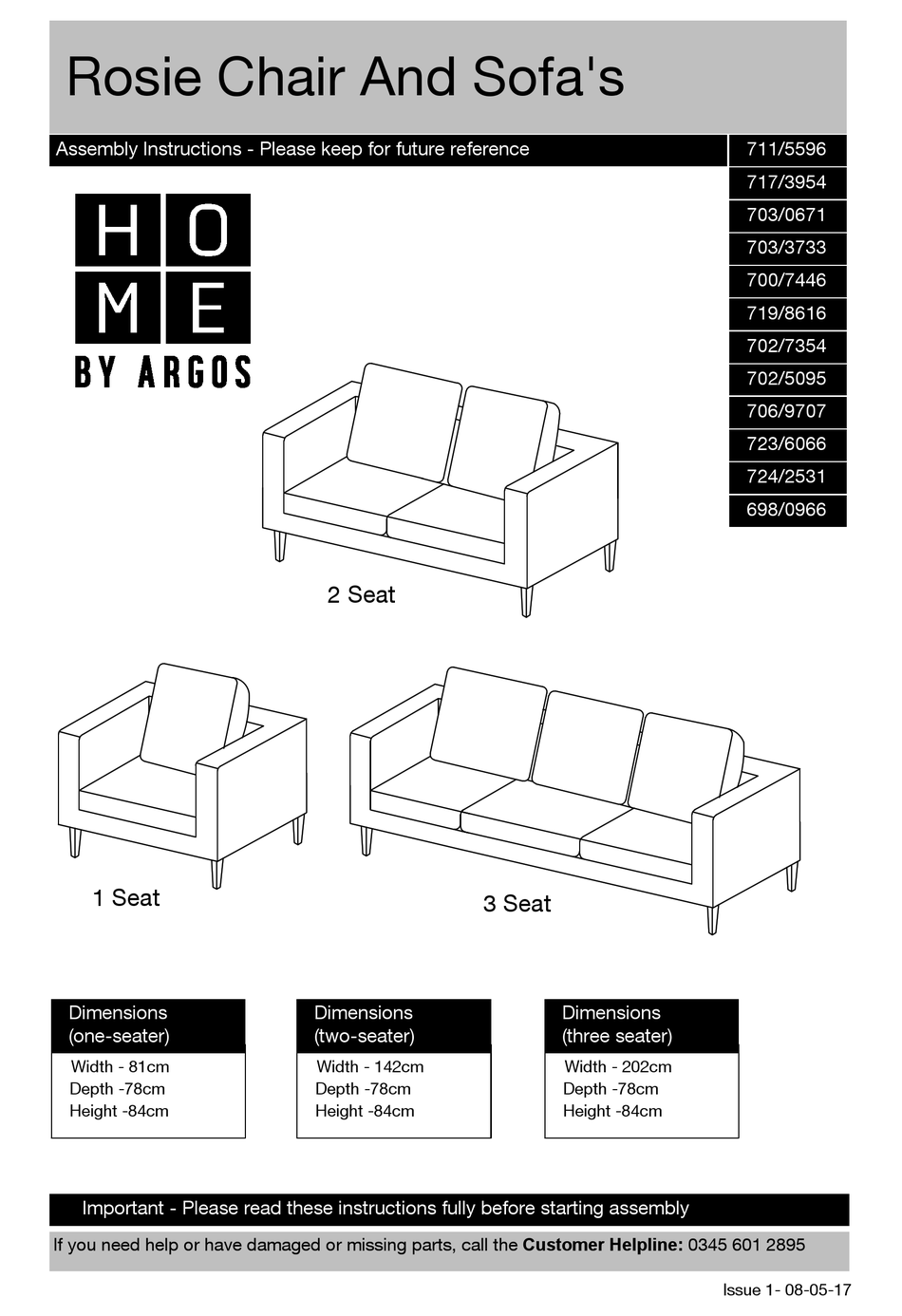 ARGOS HOME ROSIE 711/5596 ASSEMBLY LNSTRUCTIONS Pdf Download ManualsLib