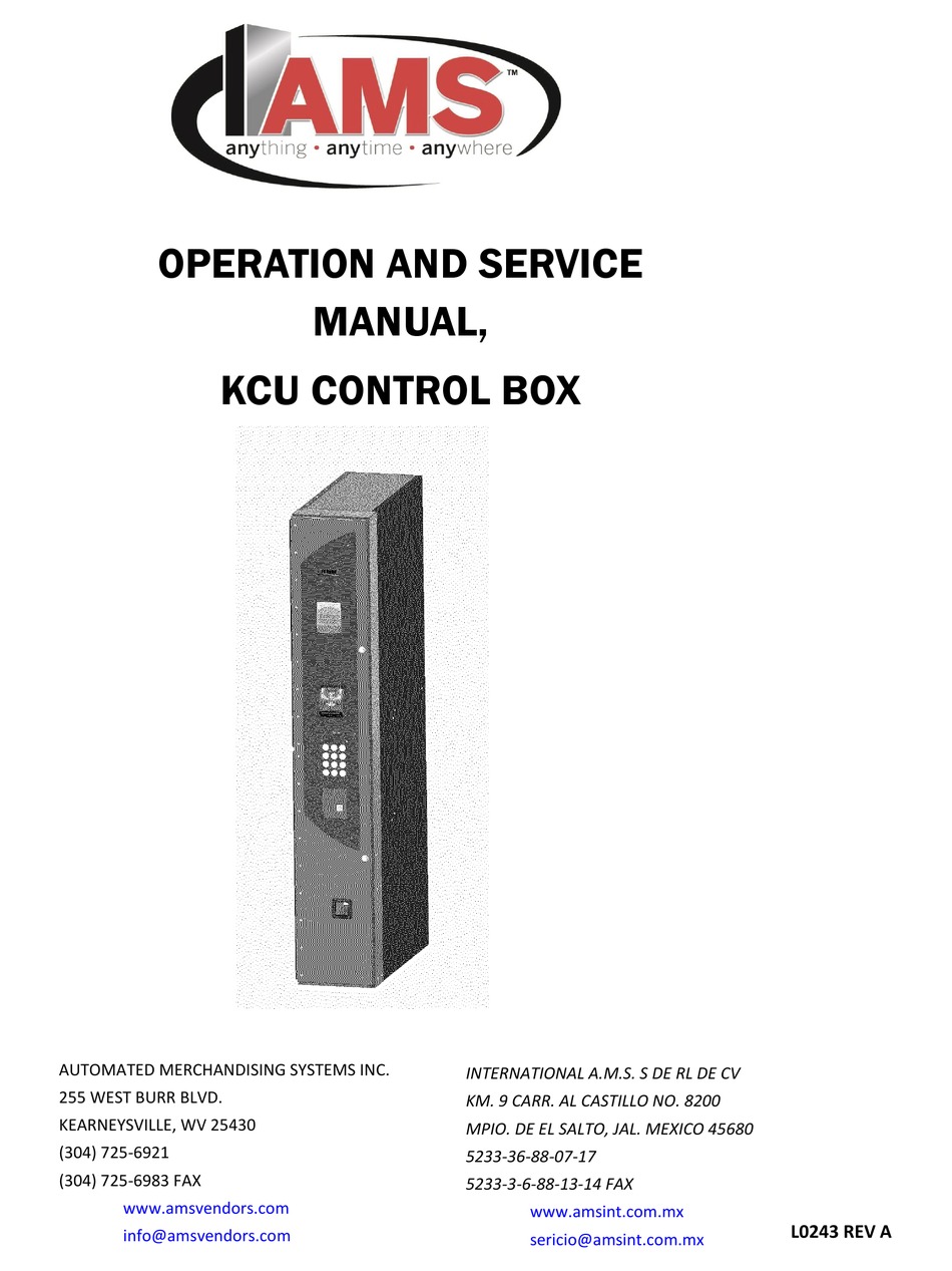 AMS KCU OPERATION AND SERVICE MANUAL Pdf Download ManualsLib
