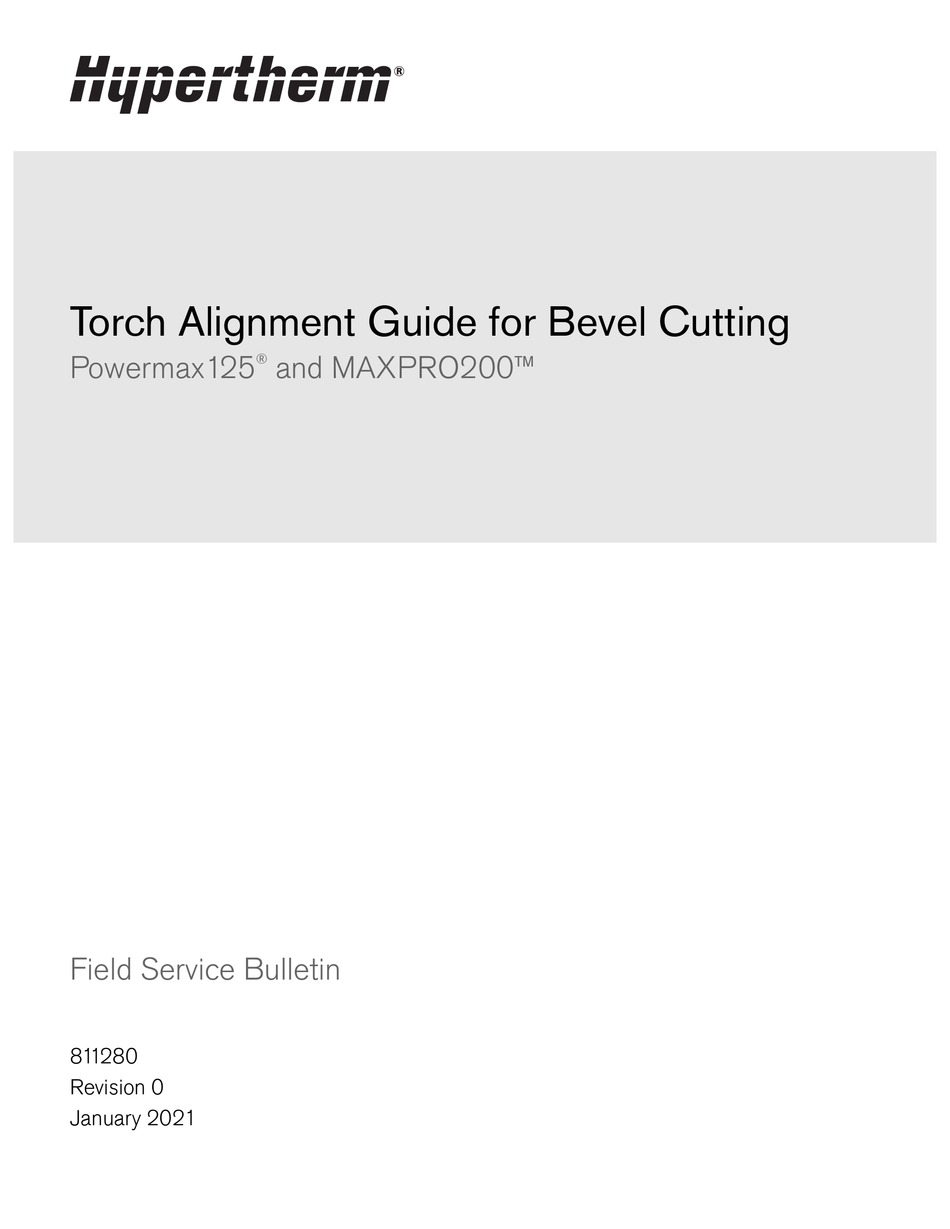 HYPERTHERM POWERMAX 125 FIELD SERVICE BULLETIN Pdf Download | ManualsLib