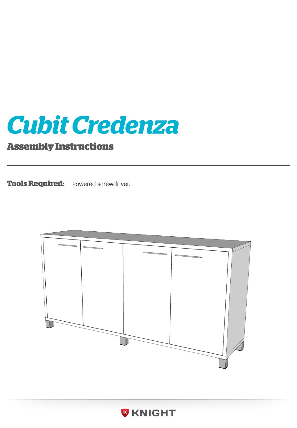 KNIGHT CUBIT CREDENZA ASSEMBLY INSTRUCTIONS MANUAL Pdf Download ManualsLib
