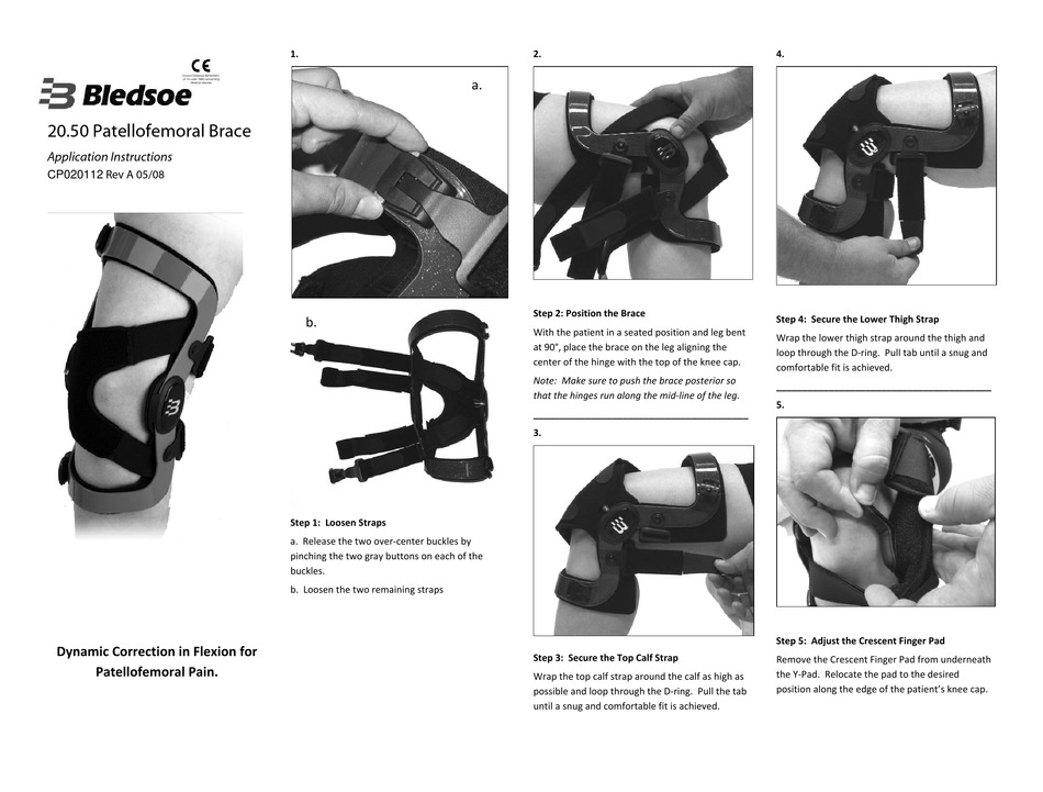 BLEDSOE 20.50 PATELLOFEMORAL BRACE APPLICATION INSTRUCTIONS Pdf ...