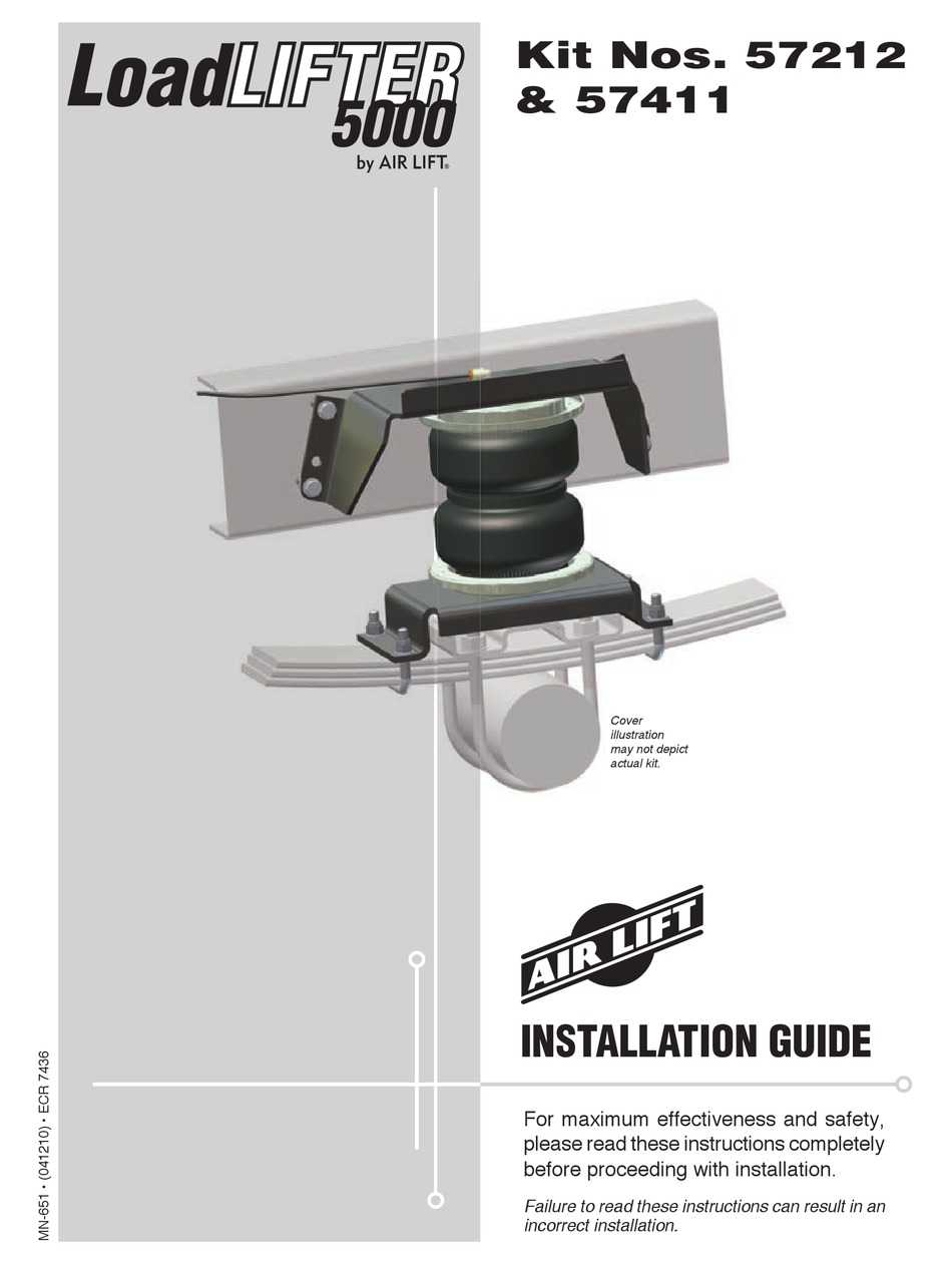 AIR LIFT LOADLIFTER 5000 INSTALLATION MANUAL Pdf Download ManualsLib