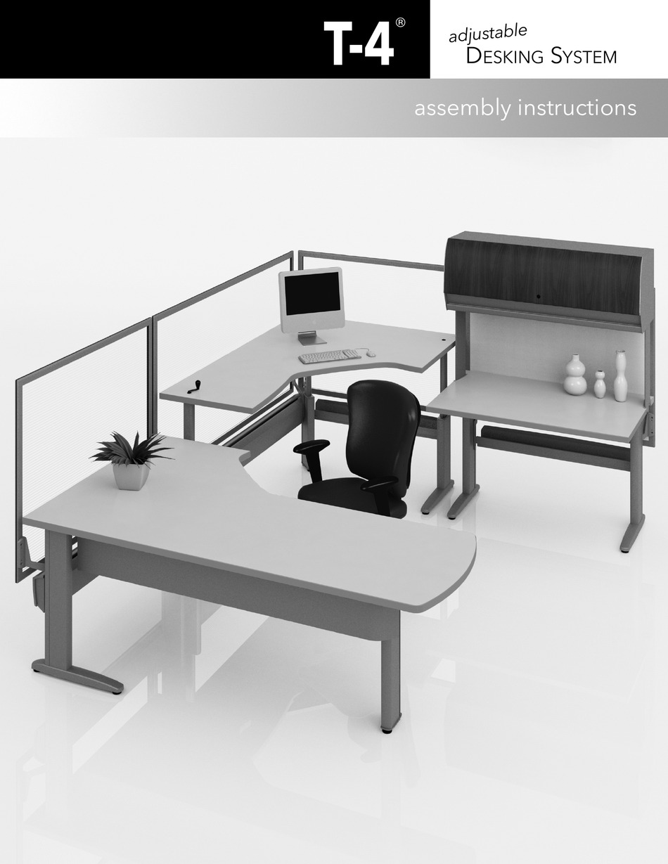 BCE T4 ADJUSTABLE DESKING SYSTEM ASSEMBLY INSTRUCTIONS MANUAL Pdf