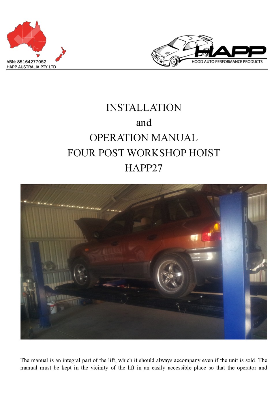 HAPP 27 INSTALLATION AND OPERATION MANUAL Pdf Download ManualsLib