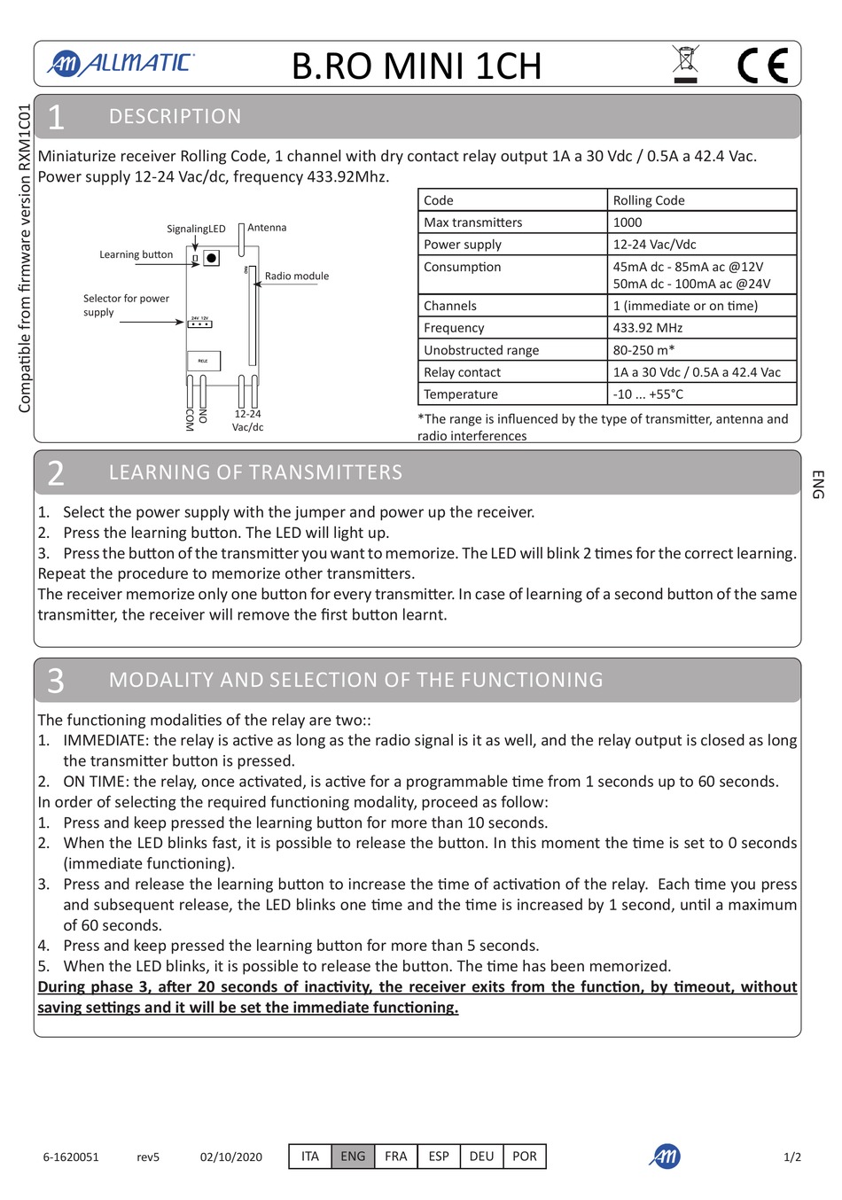 ALLMATIC B.RO MINI 1CH MANUAL Pdf Download | ManualsLib