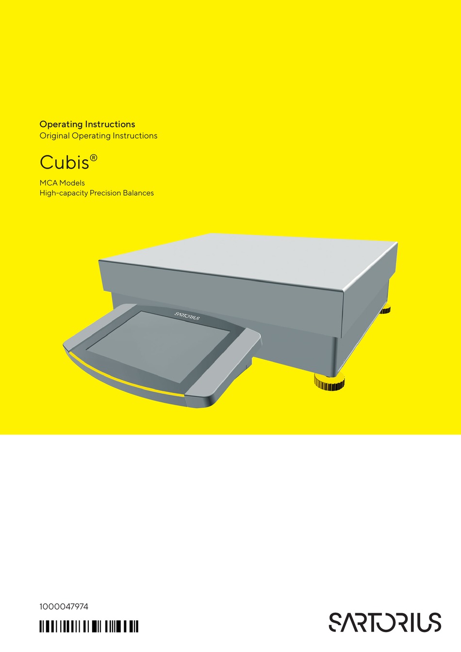 SARTORIUS CUBIS MCA SERIES OPERATING INSTRUCTIONS MANUAL Pdf Download ManuaLib