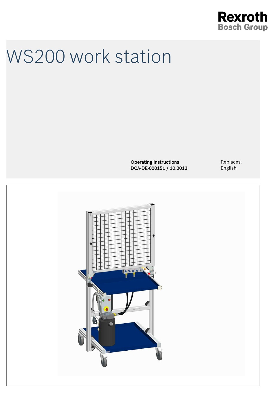 Grooved Plate Bosch Rexroth WS200 Operating Instructions Manual