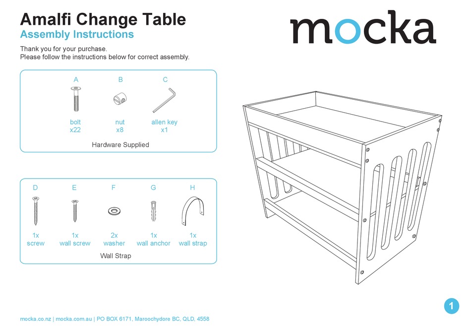 MOCKA AMALFI ASSEMBLY INSTRUCTIONS Pdf Download ManualsLib