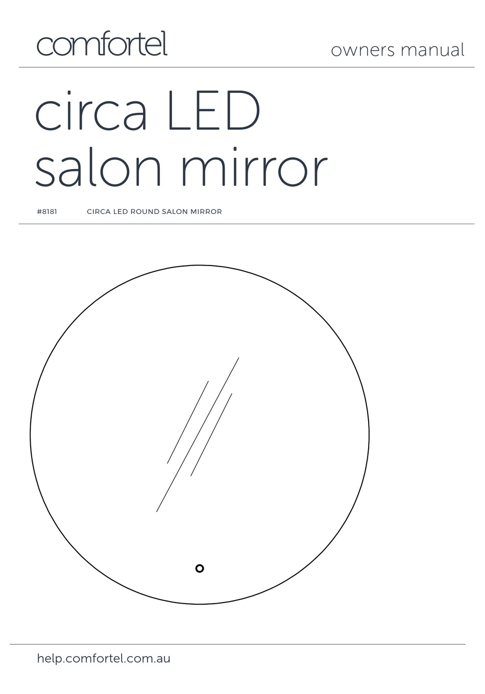 COMFORTEL CIRCA LED ROUND SALON MIRROR OWNER'S MANUAL Pdf Download