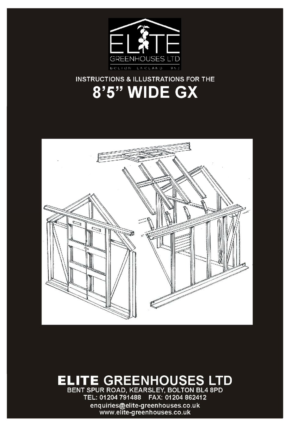 ELITE GREENHOUSES GX800 INSTRUCTIONS & ILLUSTATIONS Pdf Download