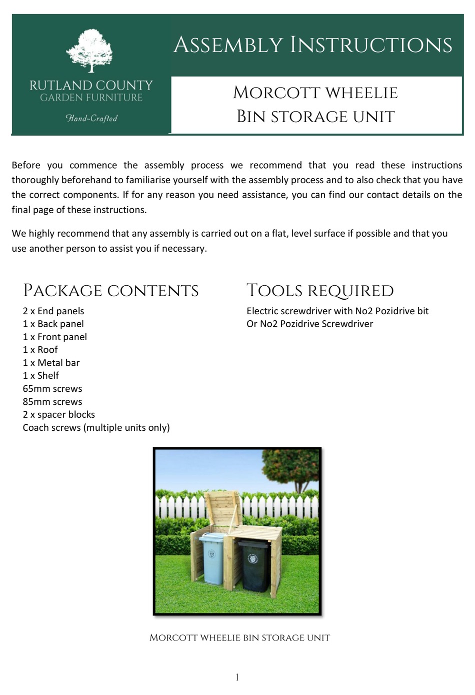 RUTLAND COUNTY GARDEN FURNITURE MORCOTT WHEELIE BIN STORAGE UNIT