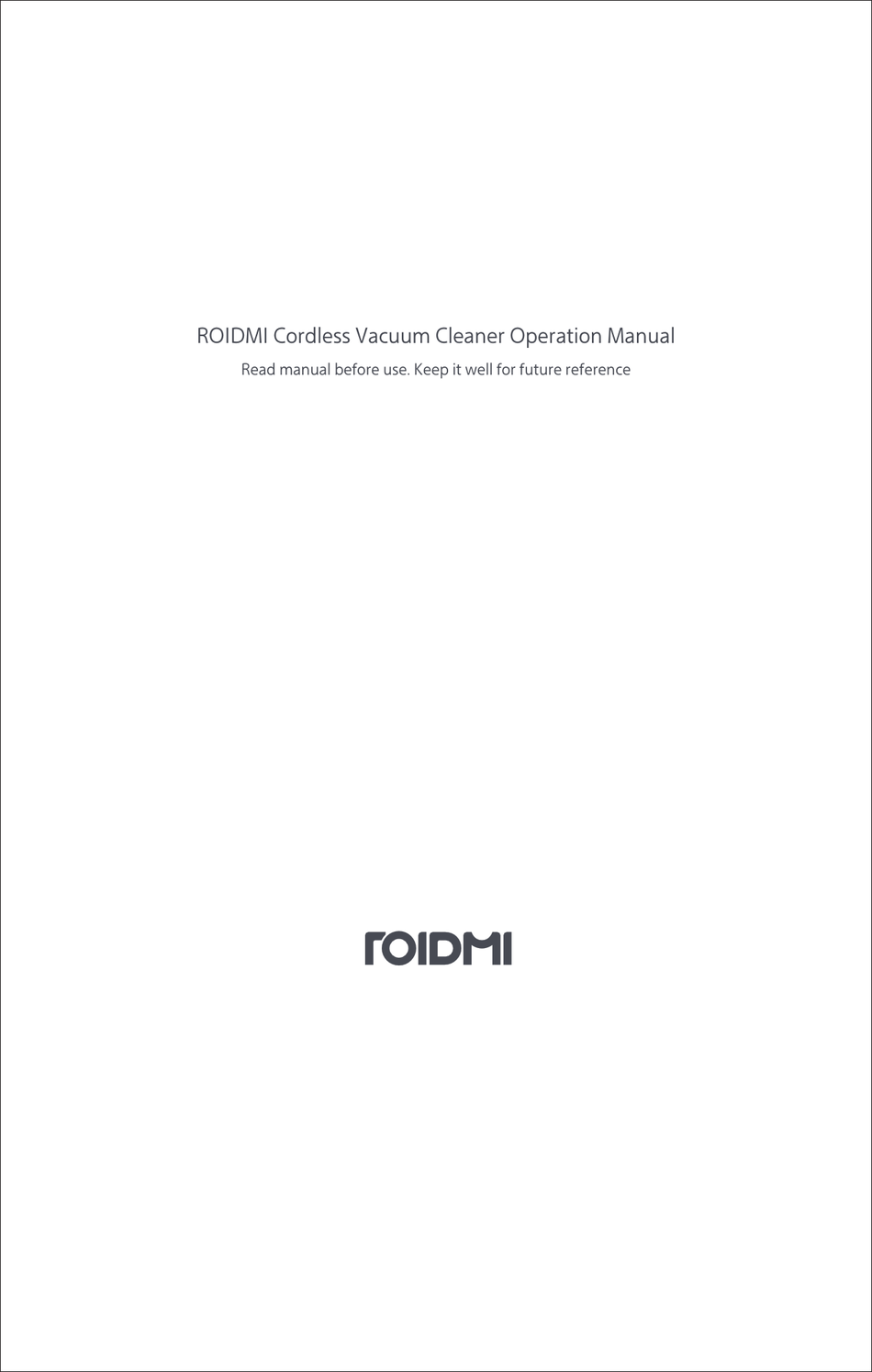 ROIDMI XCQ03RM OPERATION MANUAL Pdf Download | ManualsLib