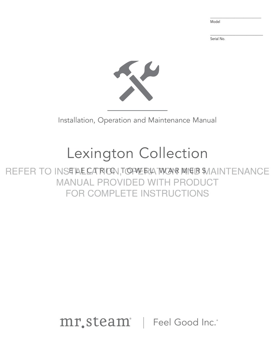 MR. STEAM WX24 INSTALLATION AND OPERATING INSTRUCTIONS MANUAL Pdf