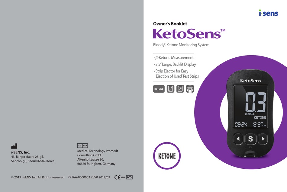 ISENS KETOSENS OWNER'S BOOKLET Pdf Download ManualsLib