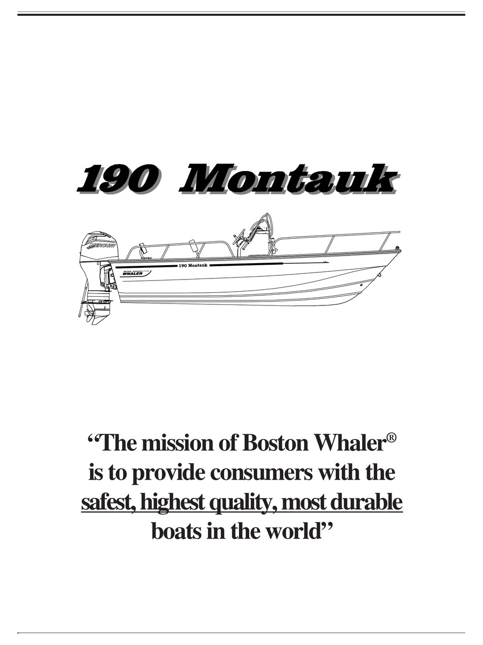 BOSTON WHALER 190 MONTAUK MANUAL Pdf Download ManualsLib
