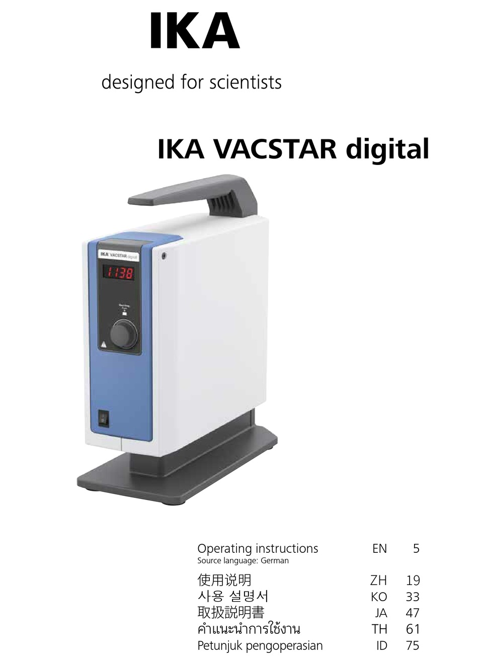 IKA VACSTAR DIGITAL OPERATING INSTRUCTIONS MANUAL Pdf Download ManualsLib