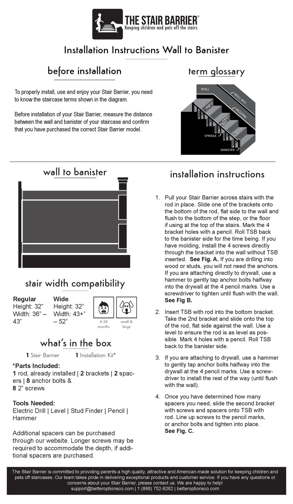 THE STAIR BARRIER WALL TO BANISTER INSTALLATION INSTRUCTIONS Pdf