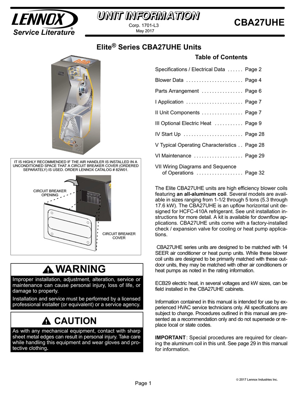 LENNOX ELITE CBA27UHE SERIES MANUAL Pdf Download | ManualsLib Electrical Schematic Wiring Diagram ManualsLib
