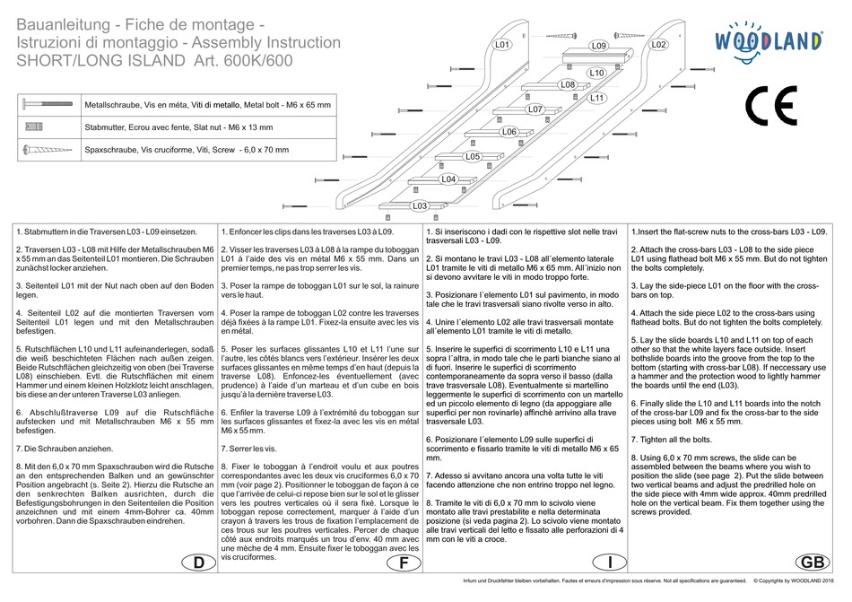 WOODLAND SHORT/LONG ISLAND ASSEMBLY INSTRUCTION Pdf Download ManualsLib
