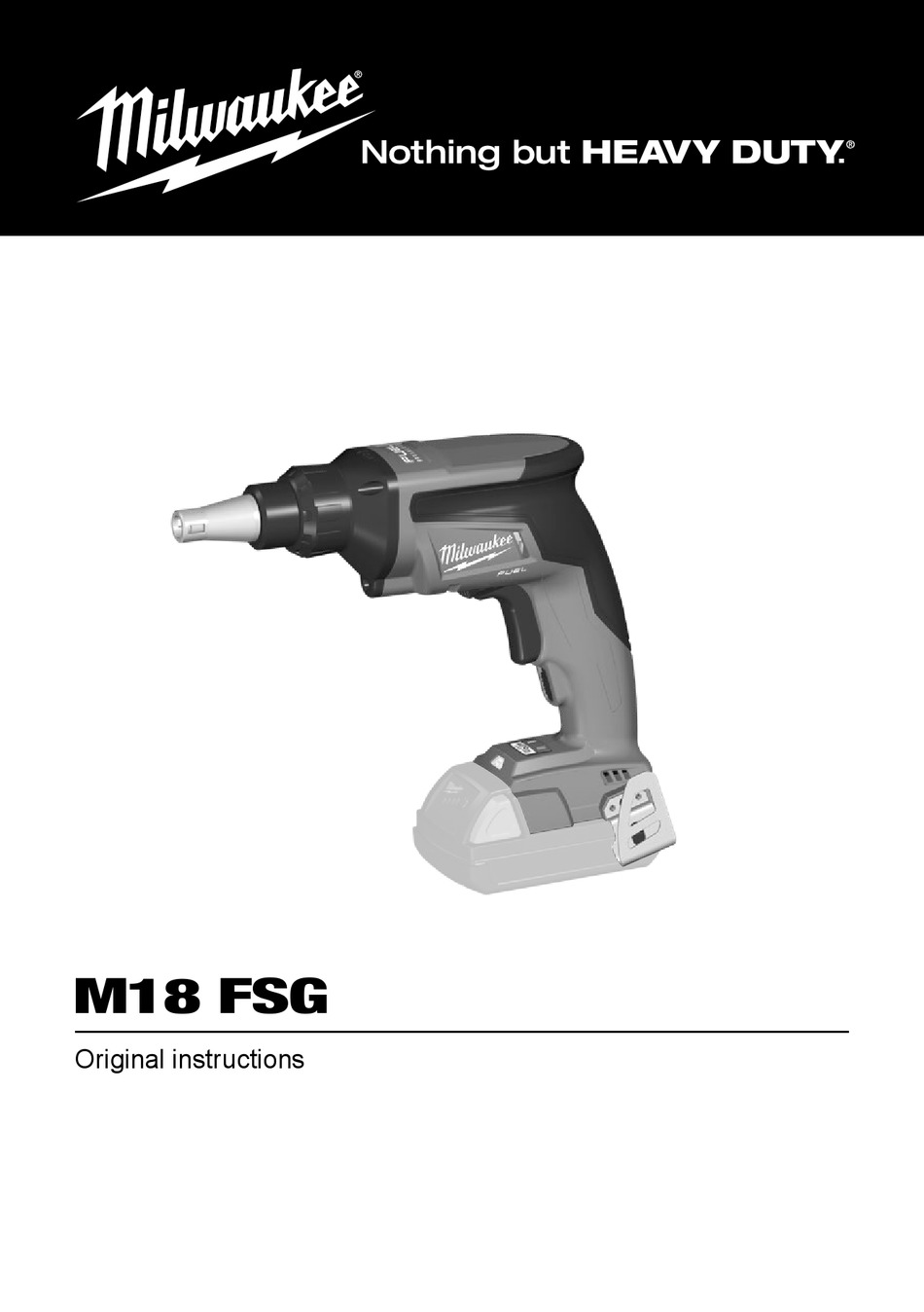 MILWAUKEE M18 FSG ORIGINAL INSTRUCTIONS MANUAL Pdf Download ManualsLib