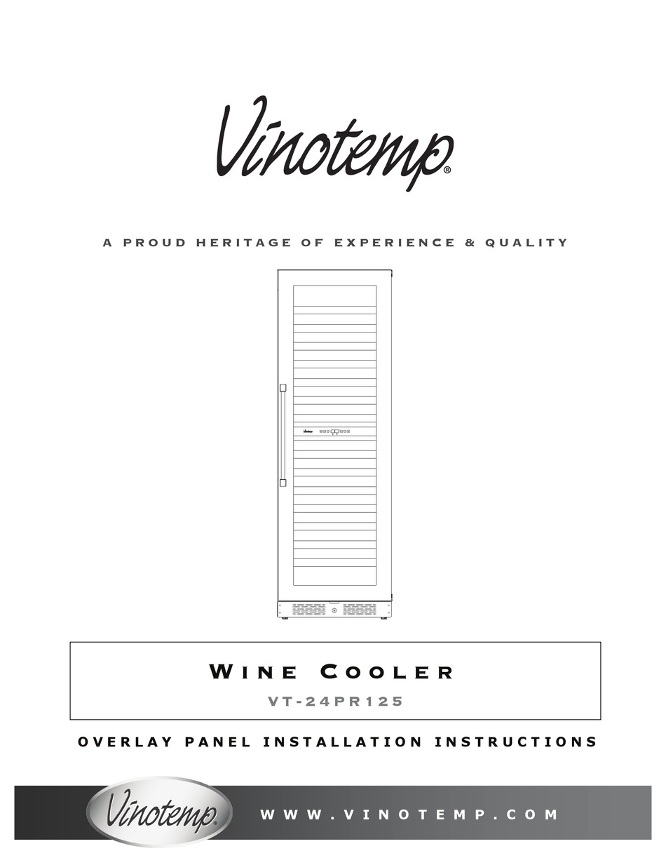 VINOTEMP VT24PR125 INSTALLATION INSTRUCTIONS Pdf Download ManualsLib