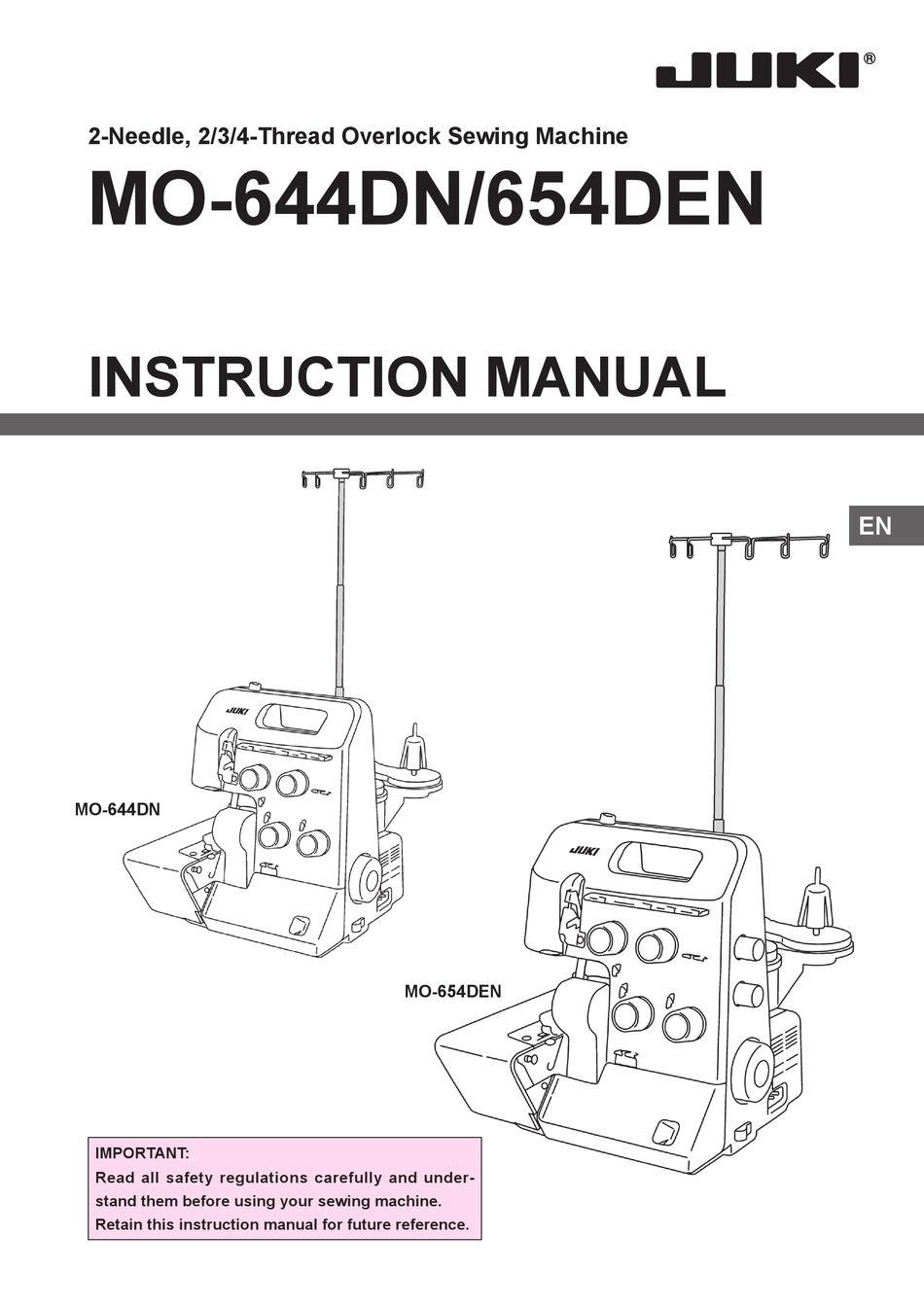 JUKI MO-644DN INSTRUCTION MANUAL Pdf Download | ManualsLib