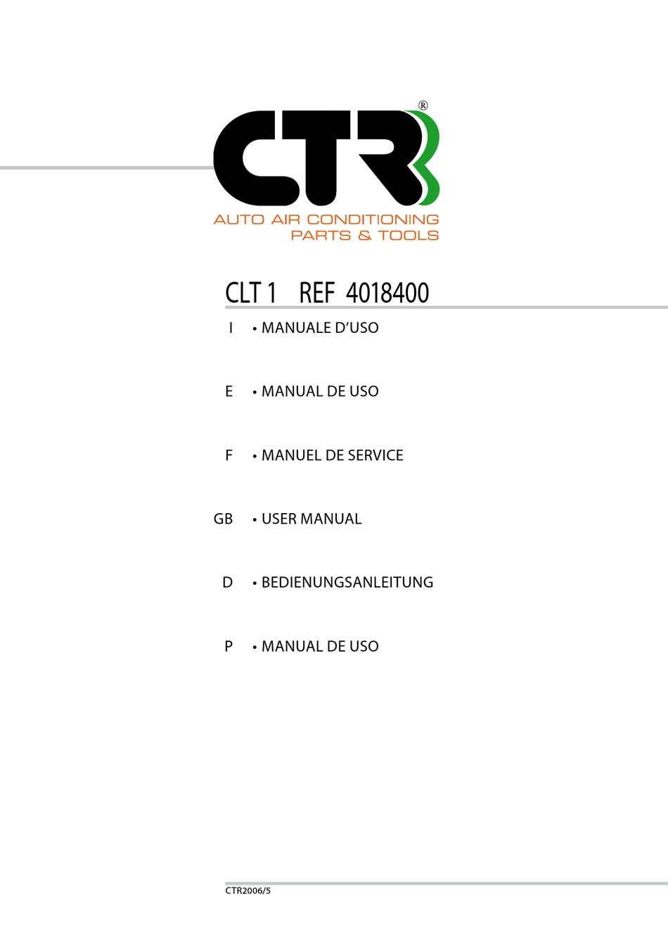CTR CLT 1 USER MANUAL Pdf Download | ManualsLib