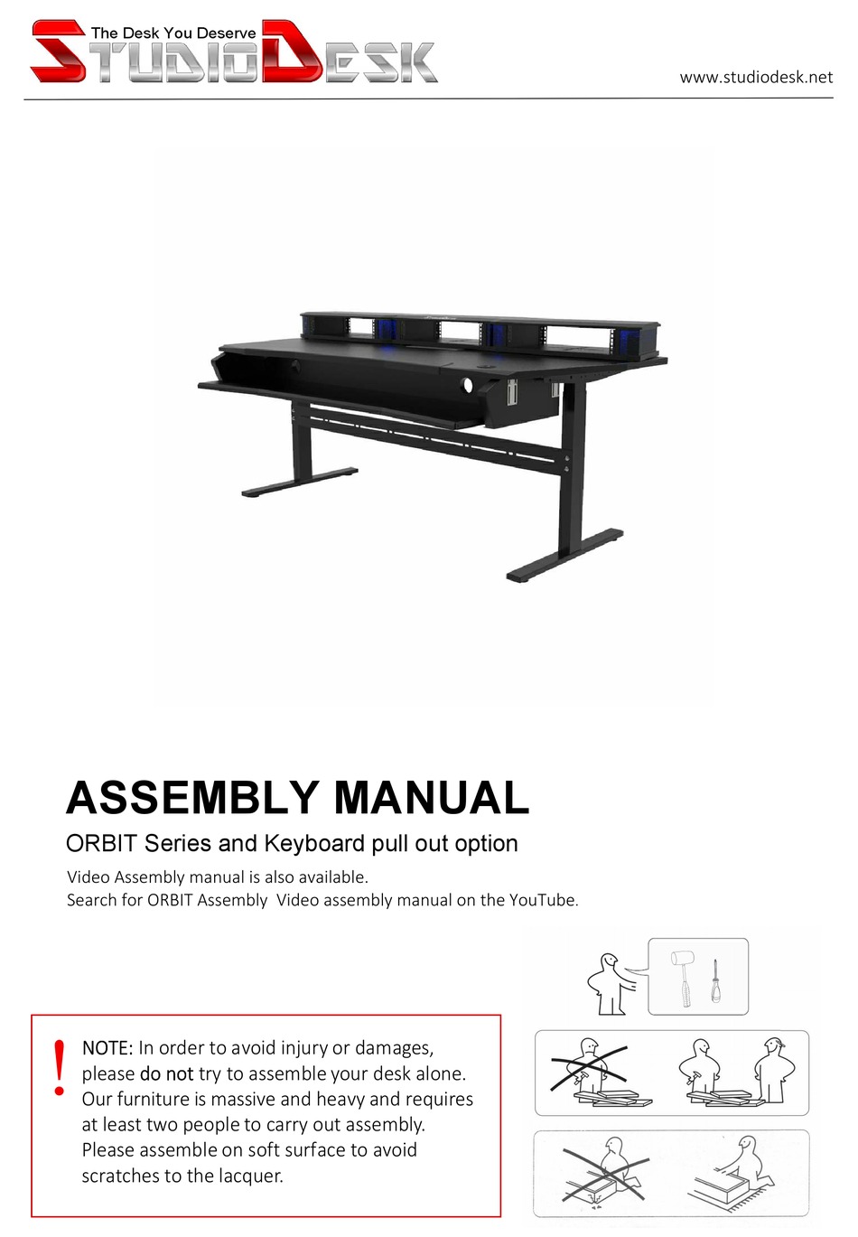 STUDIODESK ORBIT SERIES ASSEMBLY MANUAL Pdf Download ManualsLib