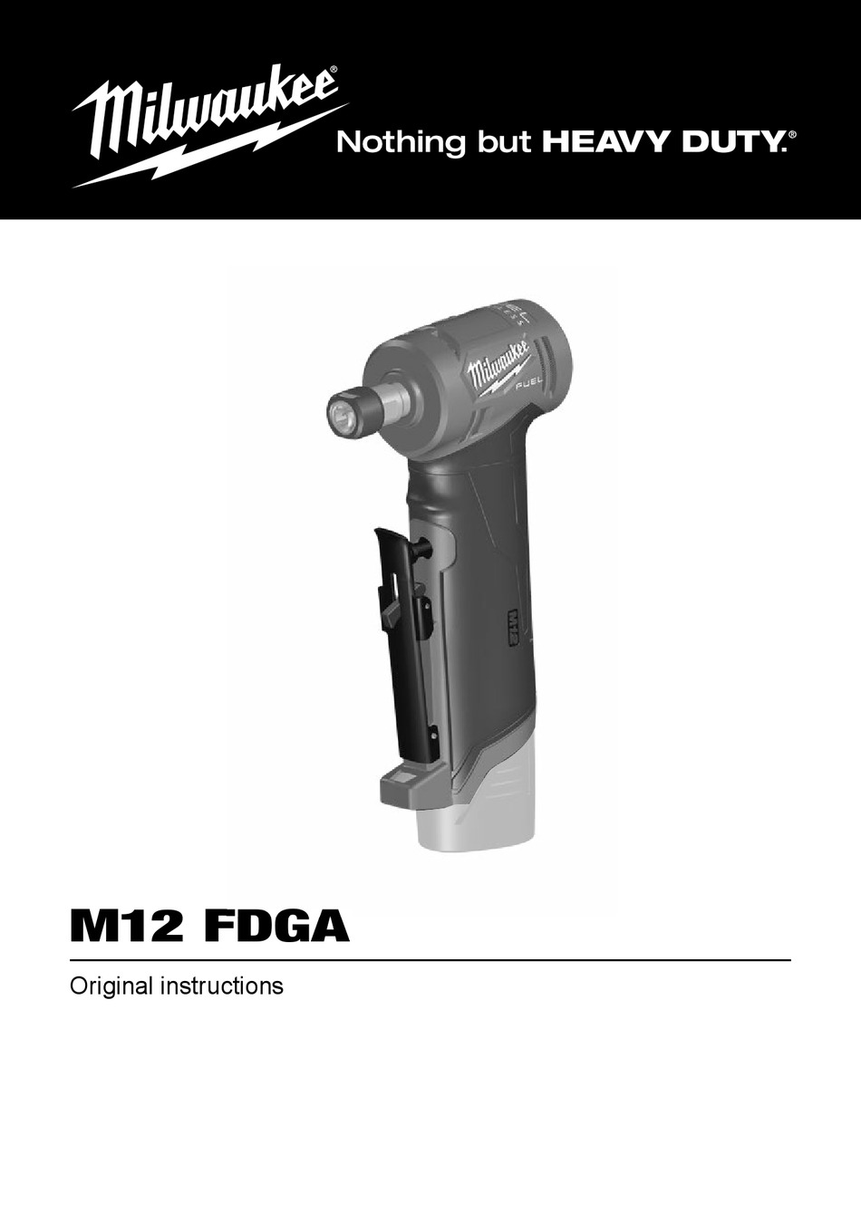MILWAUKEE M12 FDGA ORIGINAL INSTRUCTIONS MANUAL Pdf Download ManualsLib