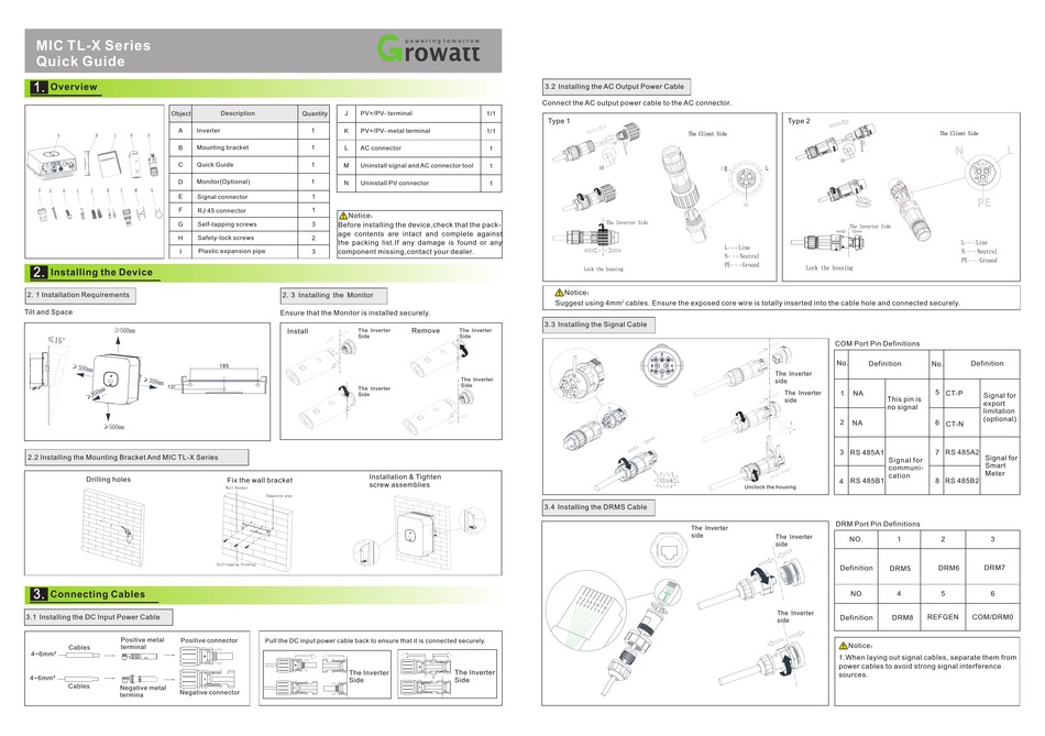 Growatt Mic Tl X Series Quick Manual Pdf Download Manualib