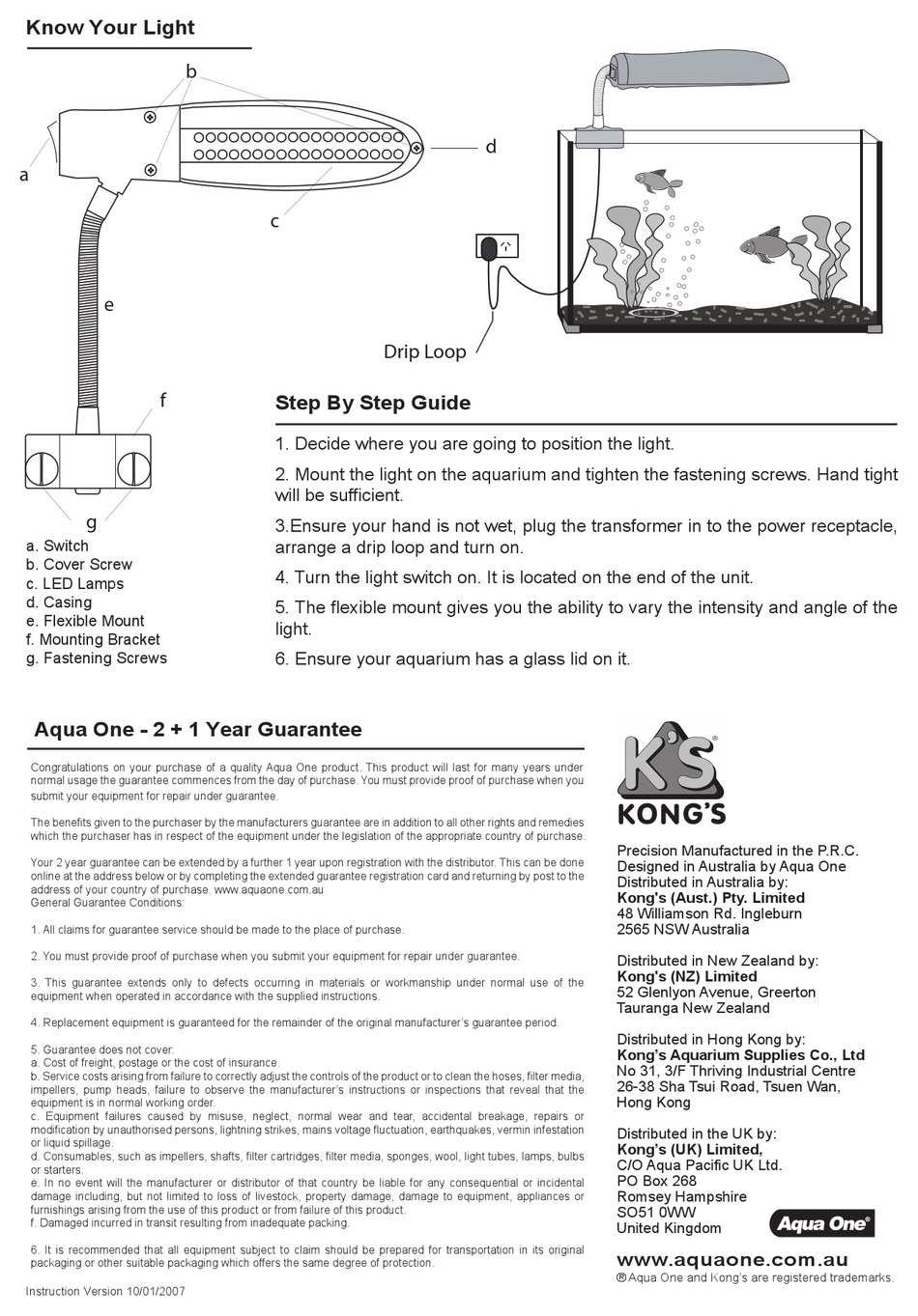 AQUA ONE VERSALIGHT INSTRUCTIONS Pdf Download ManualsLib