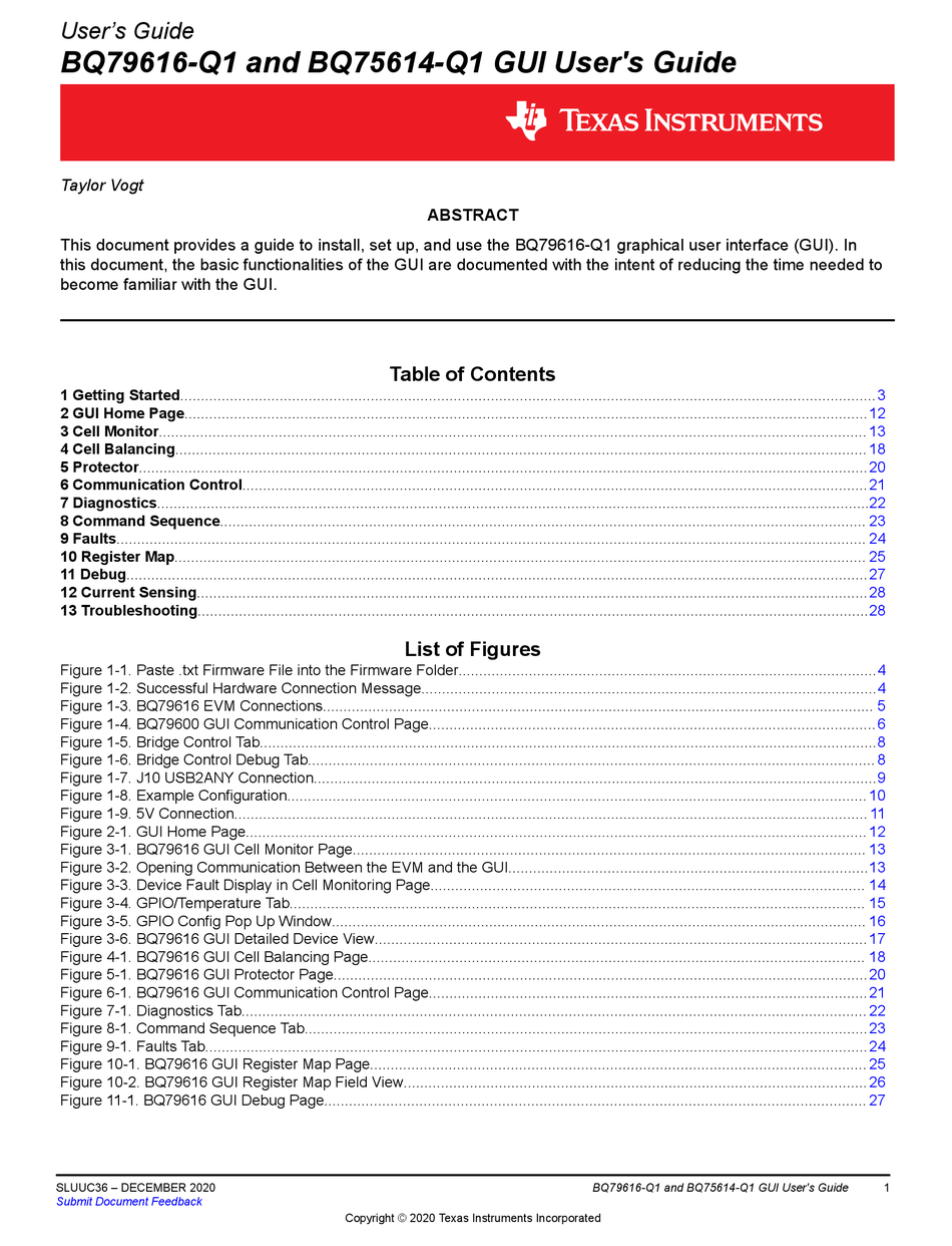 TEXAS INSTRUMENTS BQ79616-Q1 USER MANUAL Pdf Download | ManualsLib