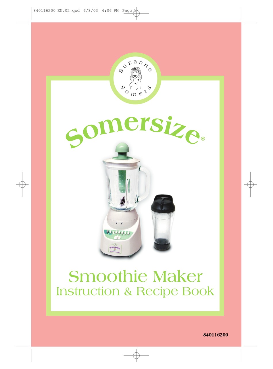 SUZANNE SOMERS SOMERSIZE INSTRUCTIONS/RECIPE BOOK Pdf Download ManualsLib