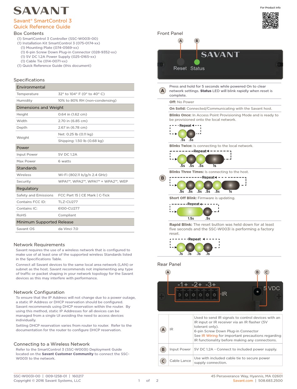 SAVANT SMARTCONTROL 3 QUICK REFERENCE MANUAL Pdf Download ManualsLib