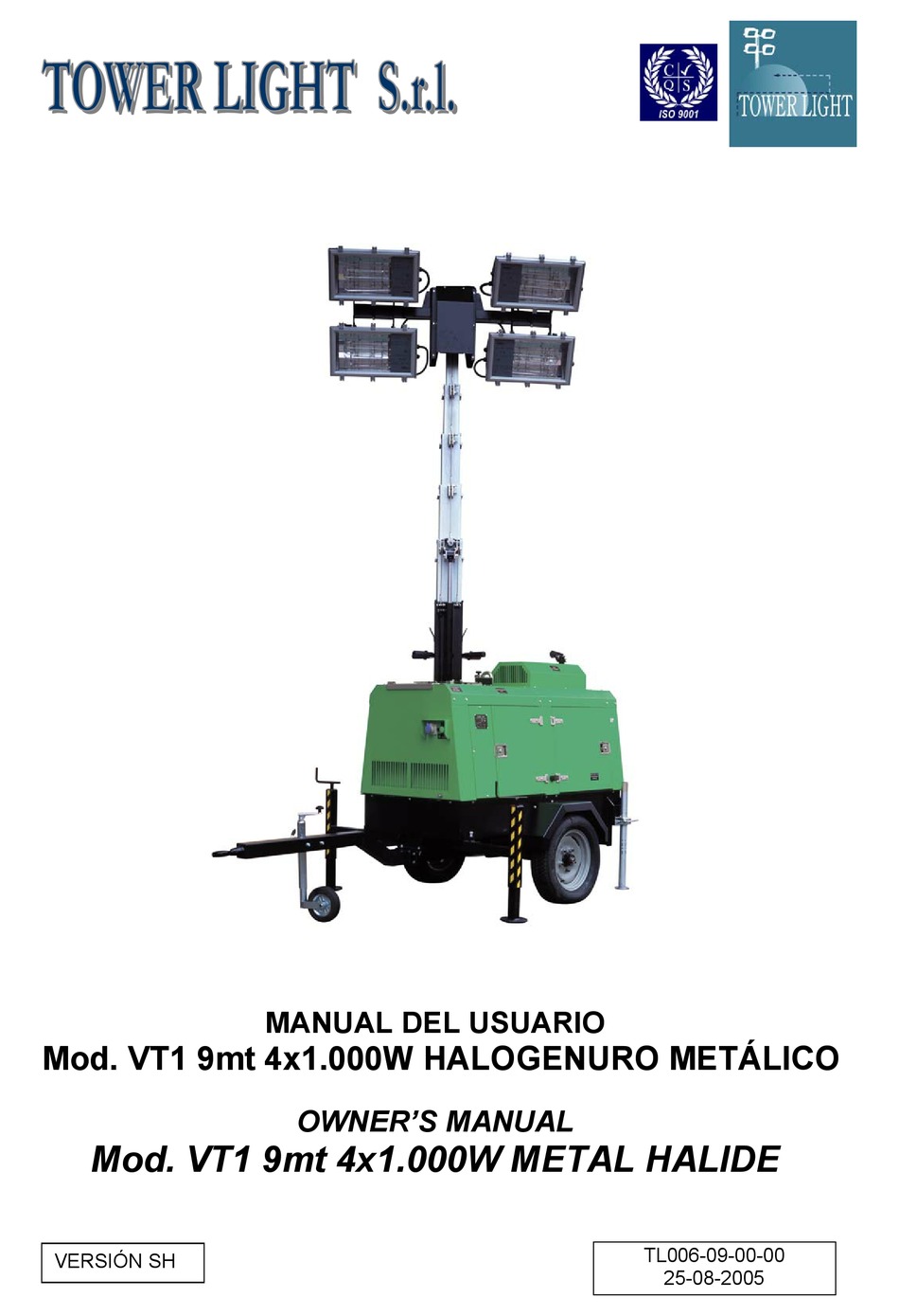 TOWER LIGHT VT1 9MT 4X1.000W OWNER'S MANUAL Pdf Download ManualsLib