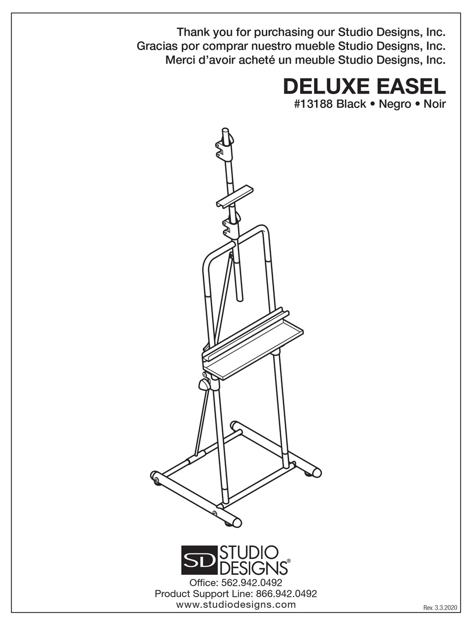 STUDIO DESIGNS DELUXE EASEL 13188 ASSEMBLY INSTRUCTIONS MANUAL Pdf