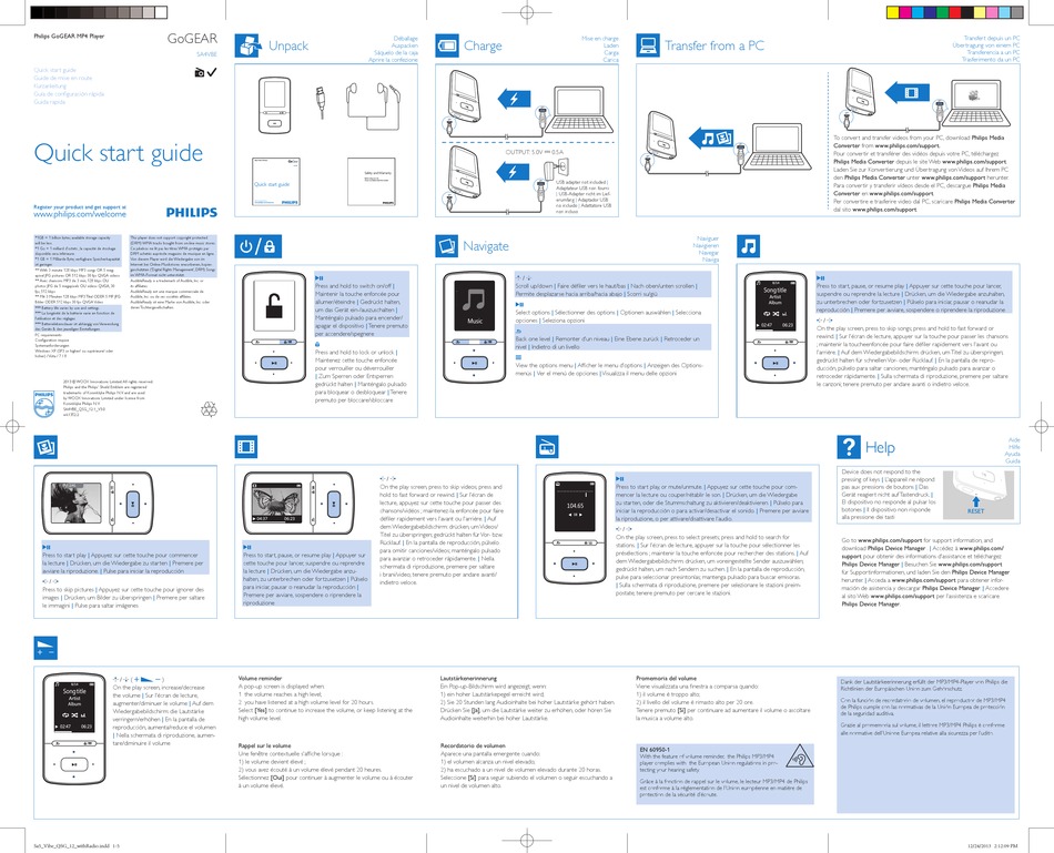 PHILIPS GOGEAR QUICK START MANUAL Pdf Download ManualsLib
