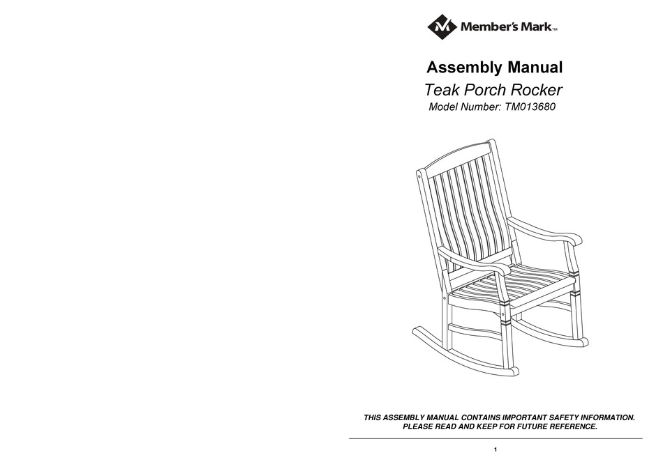 Member's mark teak porch 2024 rocker