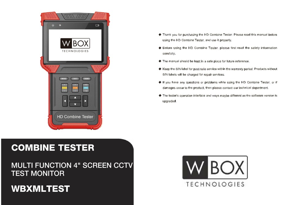 W BOX WBXMLTEST USER MANUAL Pdf Download | ManualsLib