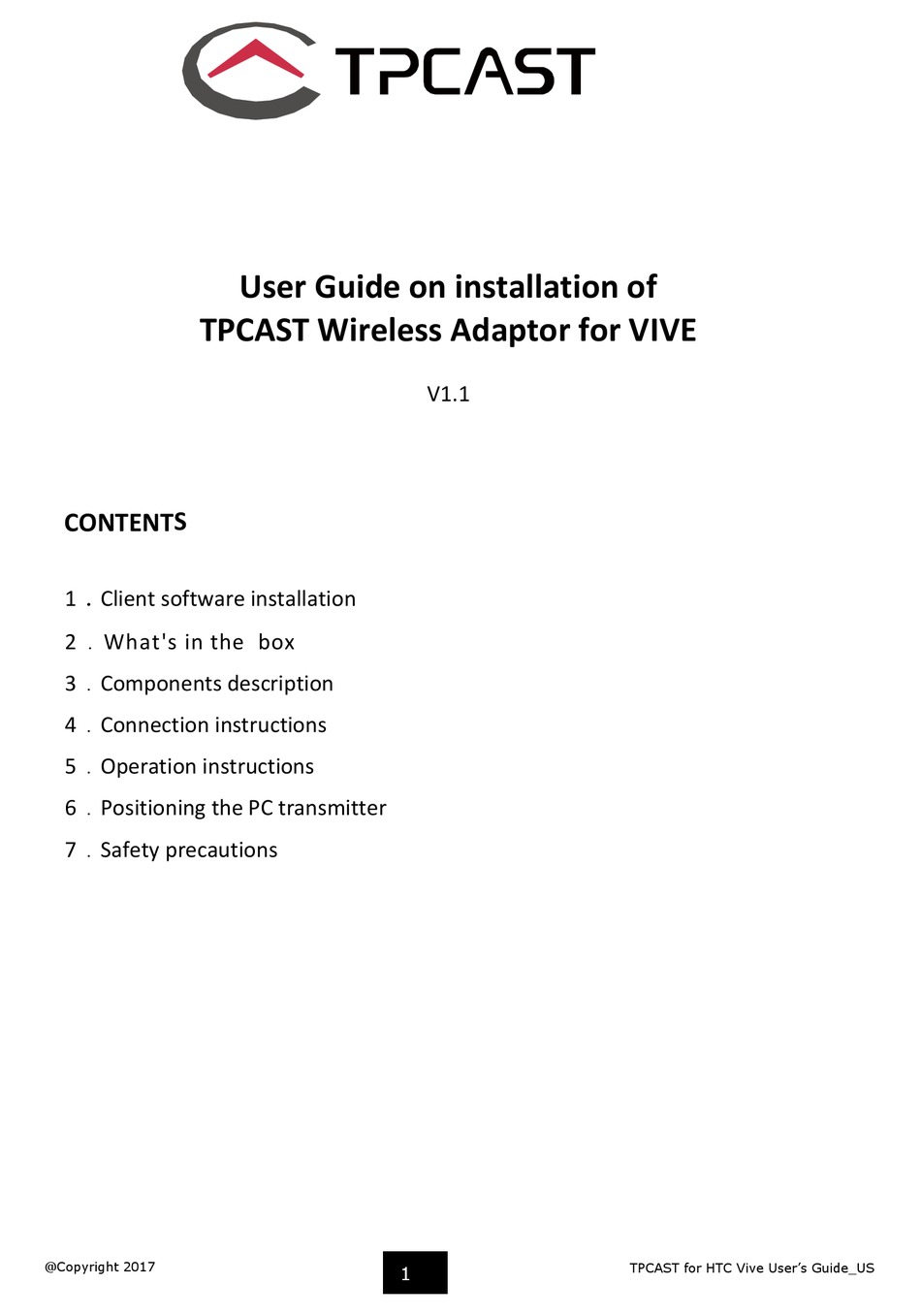 HTC TPCAST USER MANUAL Pdf Download | ManualsLib
